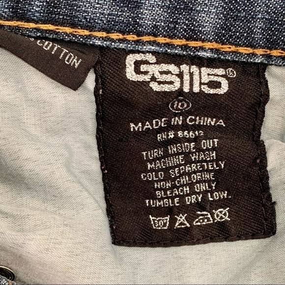 GS115 Jeans Kids 10 Straight Leg Leather Accent Pockets Girl - Picture 10 of 13